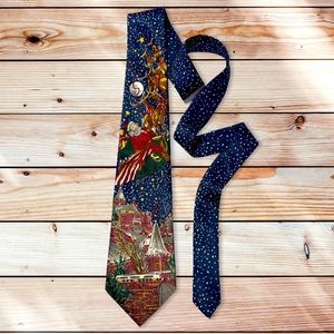 Christmas Eve Party Santa Sleigh Reindeer Neck Tie
